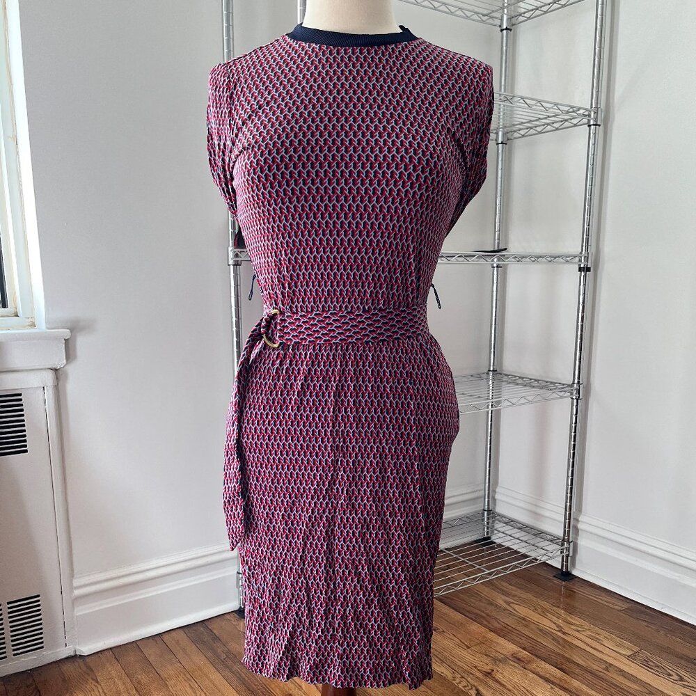 Tory burch knee length silk jersey dress w/ belt